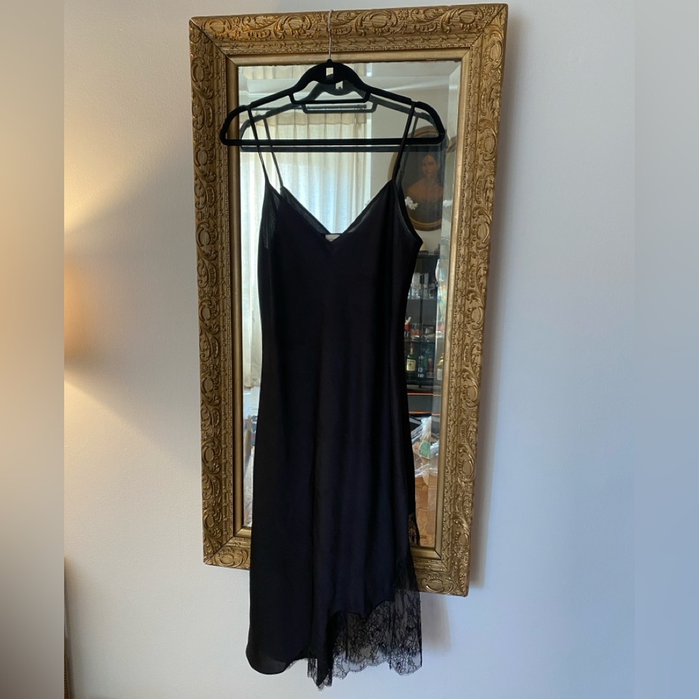 Aritzia Wilfred Black Satin Dress